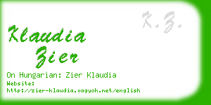 klaudia zier business card